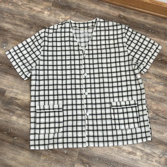 Men's Haband Checkered Pajama Set Shirt and Bottoms Size XL Lightweight - Picture 4 of 15